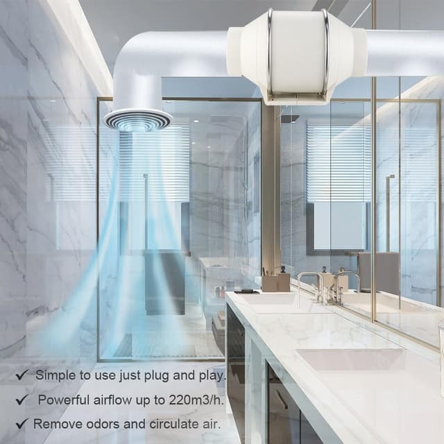 Thumbnail 4 de Inline 100mm Bathroom Extractor Fan