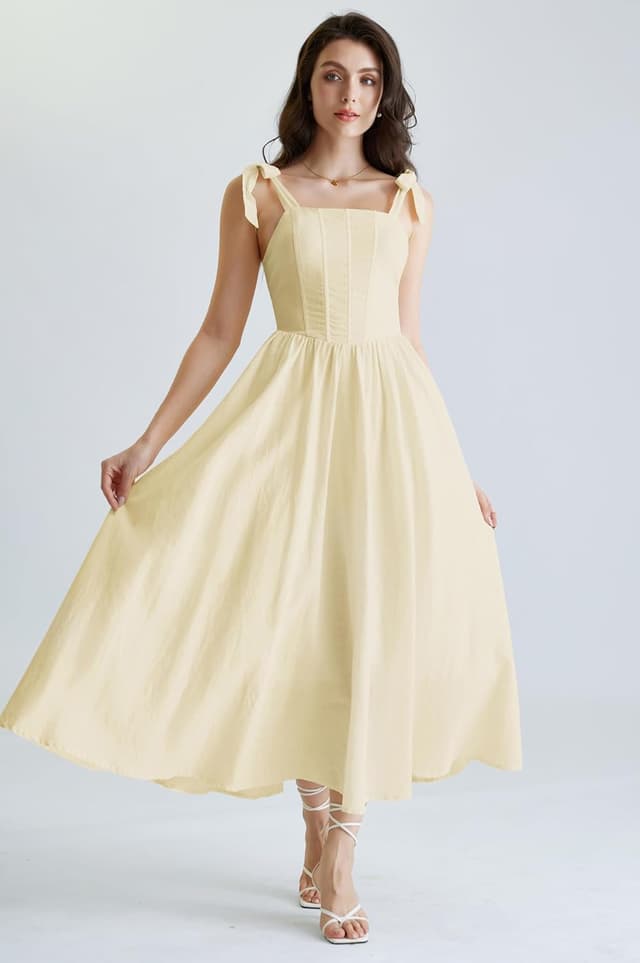 Detalle 2 de SCARLET DARKNESS Robe d’été décontractée sans manches à bretelles spaghetti et poches