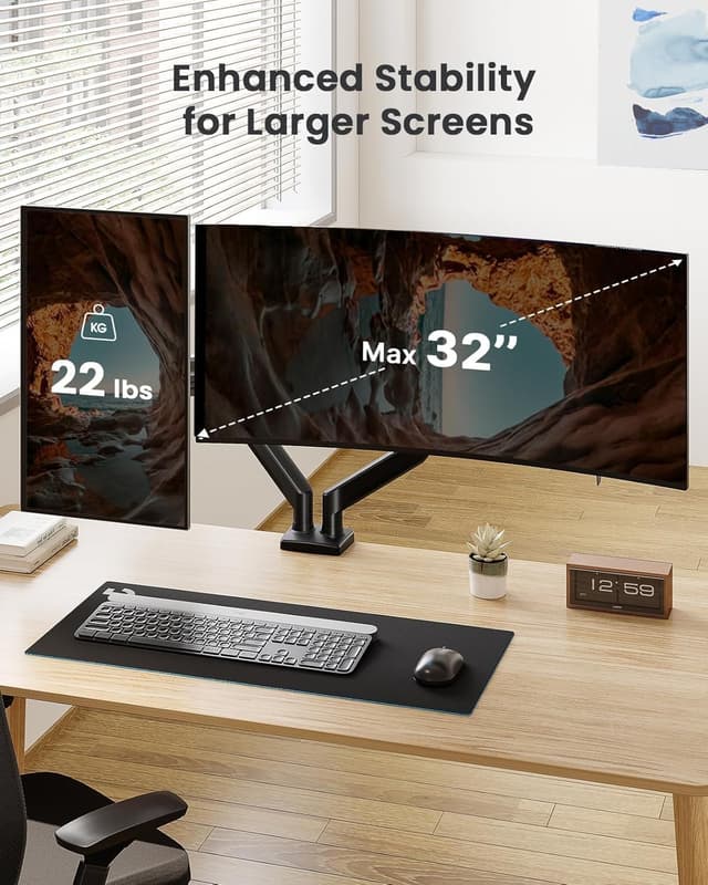 Detalle 2 de ErGear Monitor Halterung 2 Monitore 17–32 Zoll