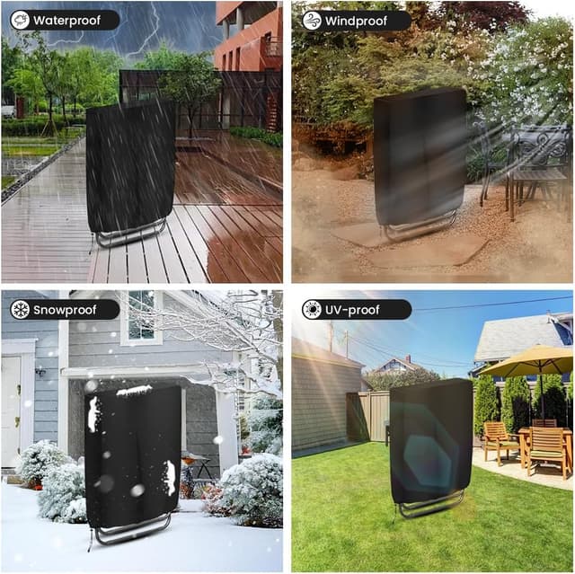 Detalle 1 de OFFCUP waterproof garden chair covers (2-pack), 210D Oxford fabric with drawstring and storage bag, 93x82cm