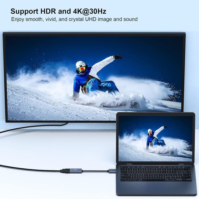 Detalle 1 de BENFEI DisplayPort a HDMI 2 cavi 2K 60Hz