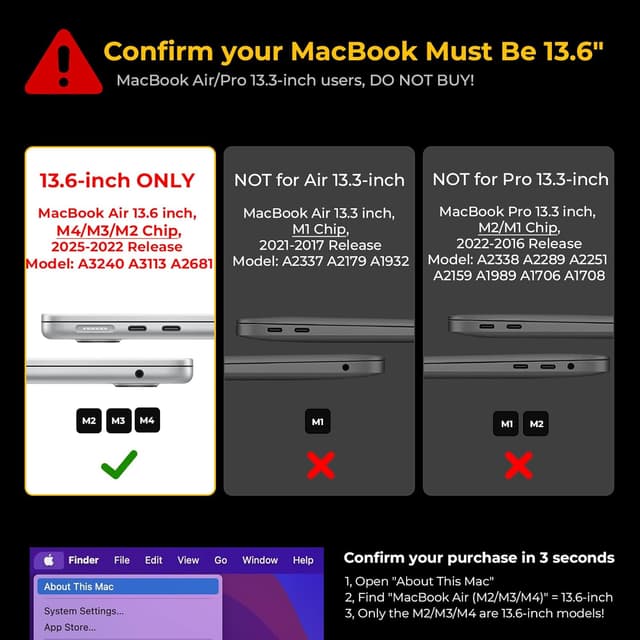 Thumbnail 2 de EooCoo Custodia trasparente per MacBook Air 13,6"
