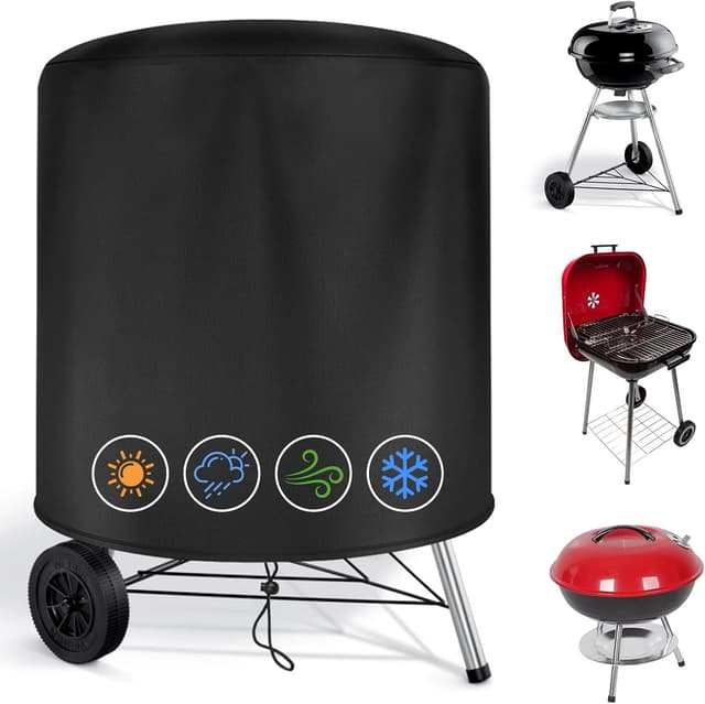 Detalle de OFFCUP Copertura per barbecue rotondo Oxford 210D impermeabile anti-UV e antipolvere Ø71 x 64,5 cm