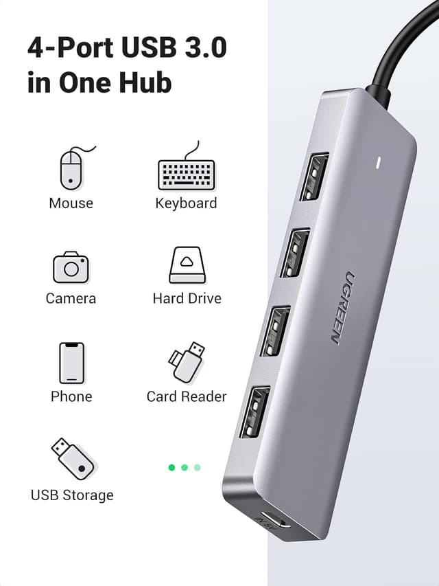 Detalle 1 de UGREEN USB C Hub 4‑port 5Gbps