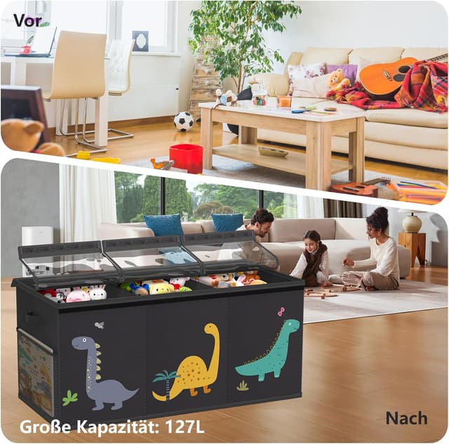 Detalle de Spielzeugkiste 96 x 34 x 39 cm faltbar