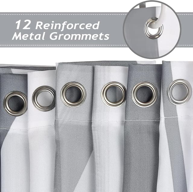 Detalle 2 de Bonhause Shower Curtain Striped 180 x 180 cm