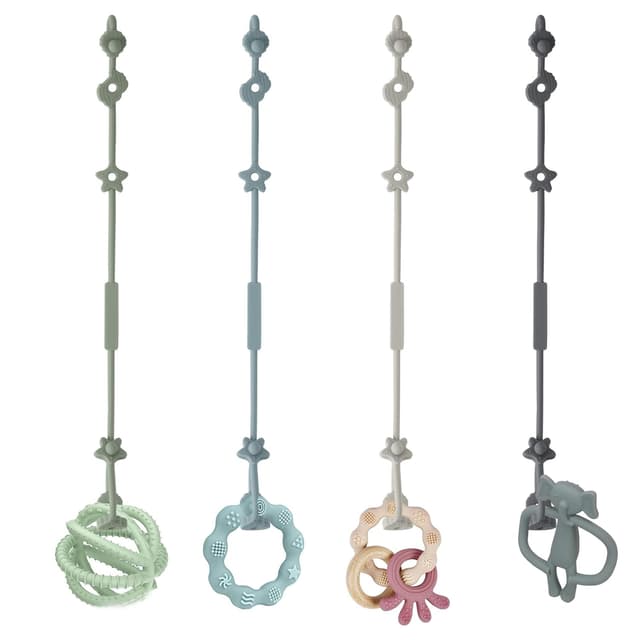 Imagen de Vicloon Silikon-Spielzeug-Clip, 4 Stück mit verstellbaren Schnullernägeln en OfertitasTOP