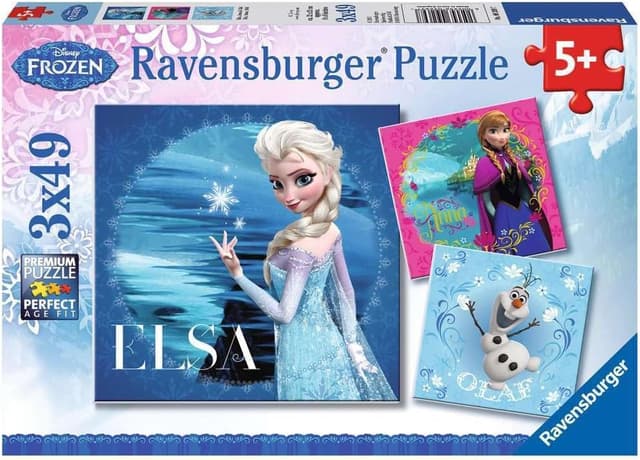 Detalle de Ravensburger Kinderpuzzle 09269 „Elsa, Anna & Olaf“ – Disney Frozen, 3x49 Teile für Kinder ab 5 Jahren