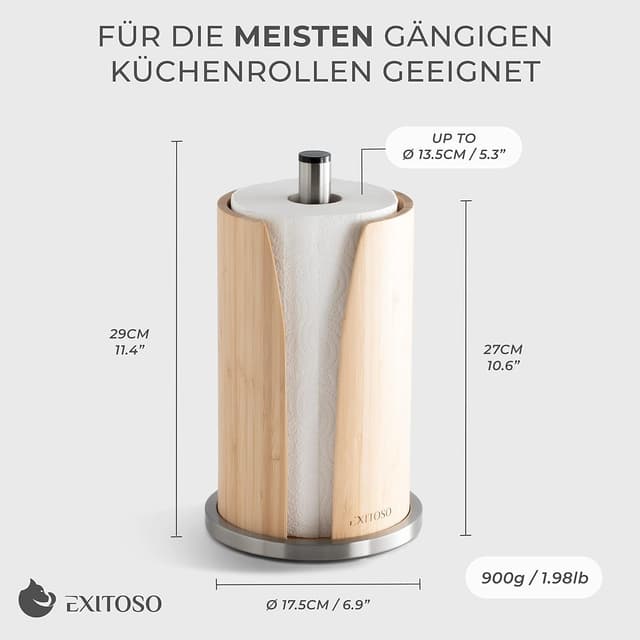 Thumbnail 2 de EXITOSO Portarrollos de Bambú y Acero Inoxidable