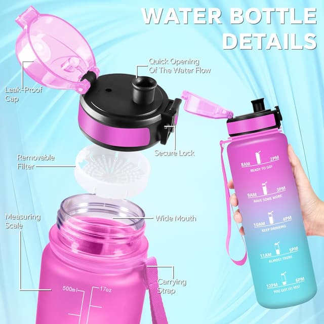 Thumbnail 3 de Botella Infantil 500ml con Filtro y Tapa a Prueba de Fugas