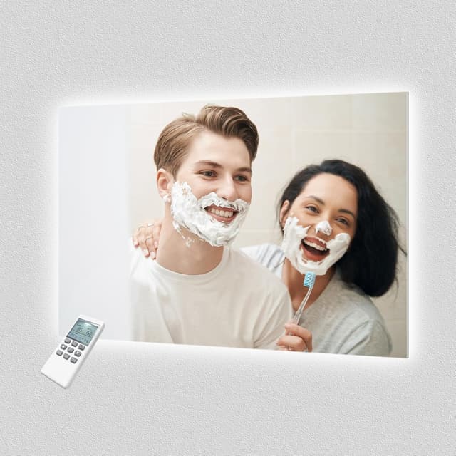 Detalle 2 de Riscaldatore a infrarossi per specchio da bagno con termostato e LED, 450 W (80x60 cm)