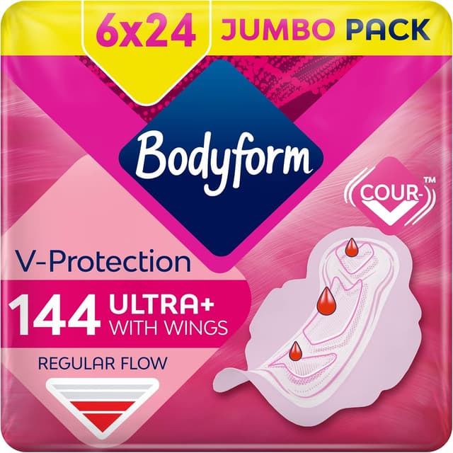 Detalle de Bodyform Ultra Normal sanitary pads 144 pack 🧻