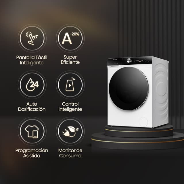 Thumbnail 2 de Hisense Serie 7S- WF7S1247BW lavadora 12 kg 🧺