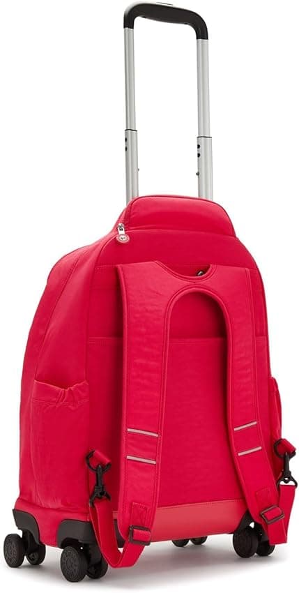 Detalle de Kipling New Zea mochila grande con ruedas rosa