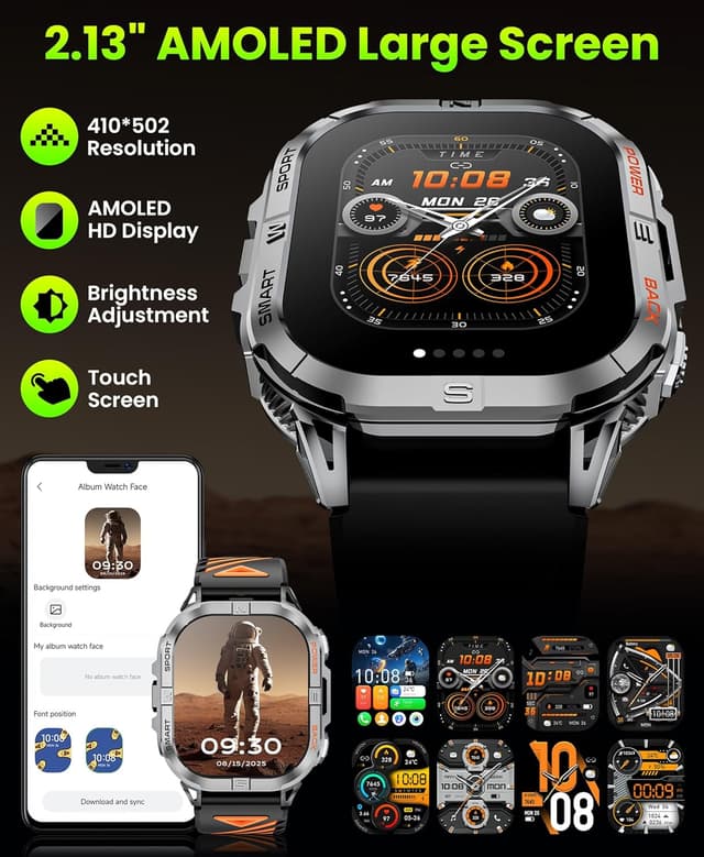 Thumbnail 4 de Military Rugged GPS Watch 2.13" AMOLED