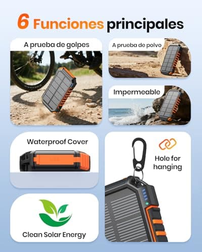 Thumbnail 7 de ADDTOP Power Bank Solar 27000mAh ☀️ Cargador Rápido Inalámbrico