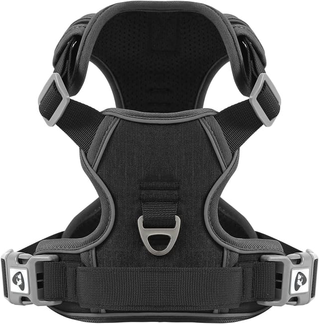 Detalle de Belababy anti-pull dog harness (Size S) with padded handle and reflective strips for small dogs in black