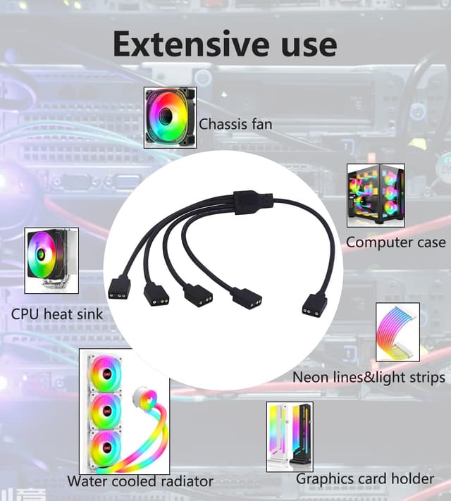 Thumbnail 5 de LANMINGLEL ARGB Splitter Cable 5V 1F to 4F