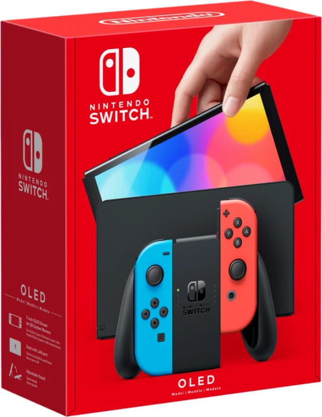 Detalle 2 de Nintendo Switch OLED Blau/Rot + Pokémon-Legenden: Z-A und BlueBuilt Schutzhülle