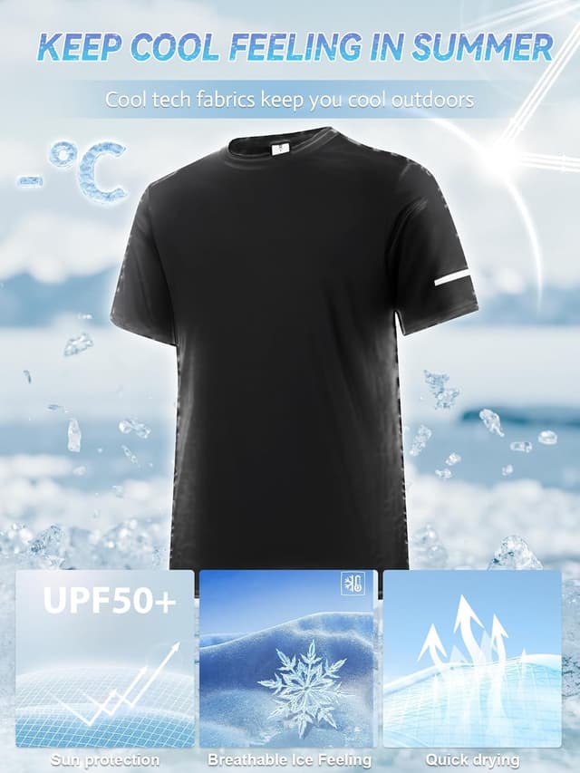 Detalle 2 de Men's UPF 50+ Rash Guard Sun Protection Short/Long Sleeve Quick-Dry Swim Shirt