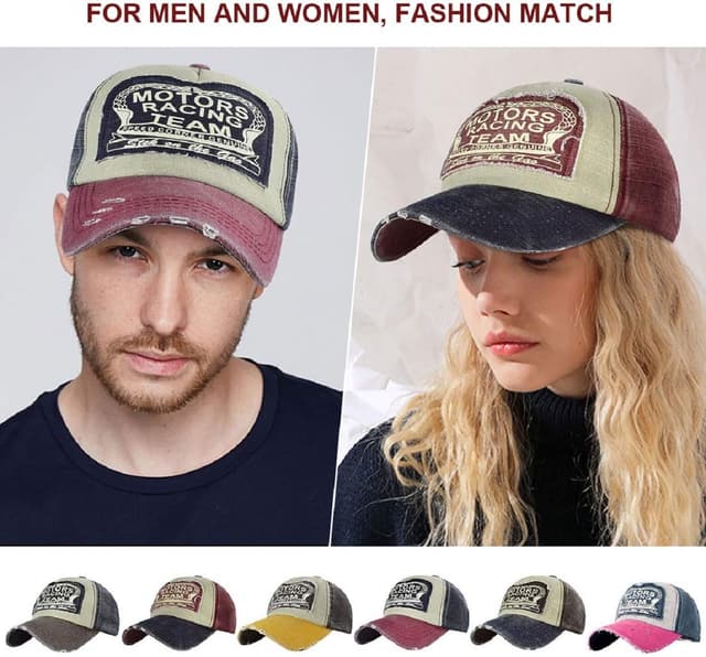 Detalle de Tuopuda Cappellino Baseball Vintage unisex in cotone snapback con stile vissuto