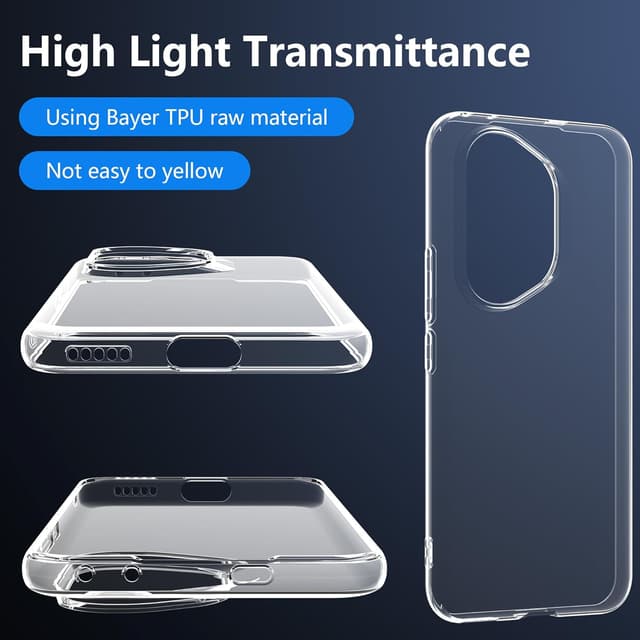 Detalle de Fitudoos Handyhülle für Honor 400 Pro – weiche TPU-Flüssigsilikonhülle in Klar