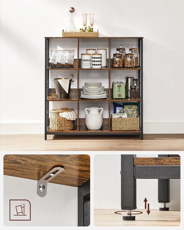 Thumbnail 5 de VASAGLE Regal 3 Ebenen 9 Fächer