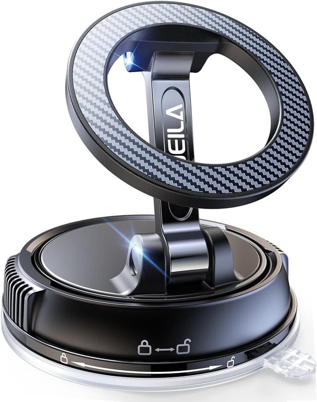 Detalle de Moeila Vakuum Handyhalterung Auto für MagSafe – magnetische 360° Halterung mit Doppelgelenk, mattschwarz