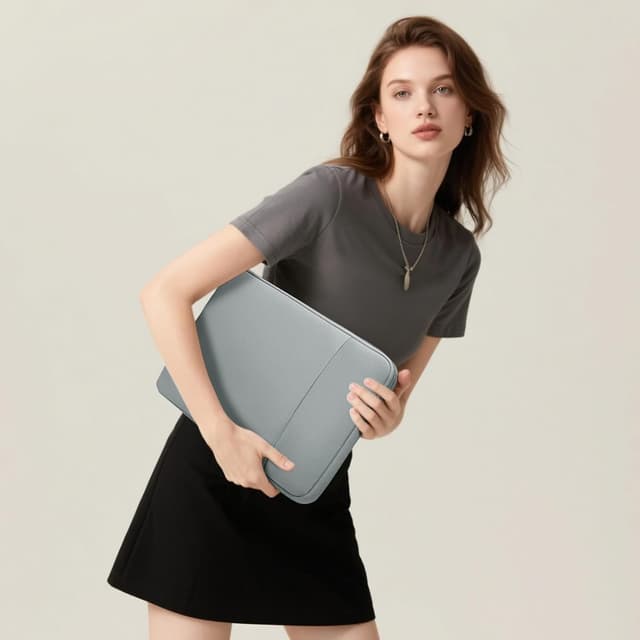 Thumbnail 6 de HYZUO 15–16 Zoll Laptophülle-Set mit Schutzhülle und Zubehörtasche, Stein Grau