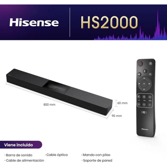 Thumbnail 3 de Hisense HS2000 Barra de sonido 2.1 240 W