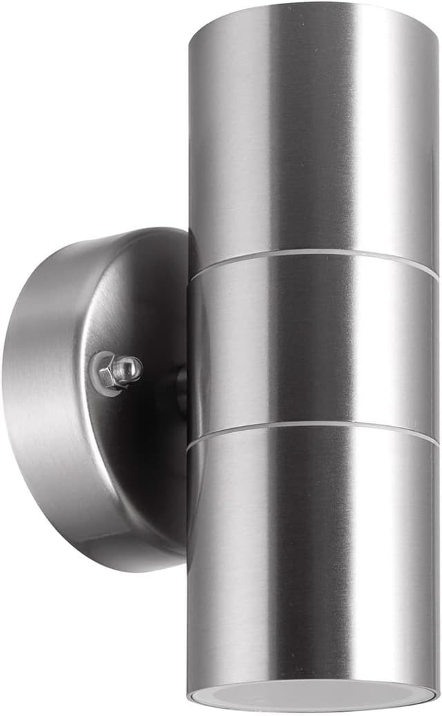 Thumbnail 6 de Kerry Outdoor Wall Lights stainless steel IP44 LED up down mains wall sconces (silver)