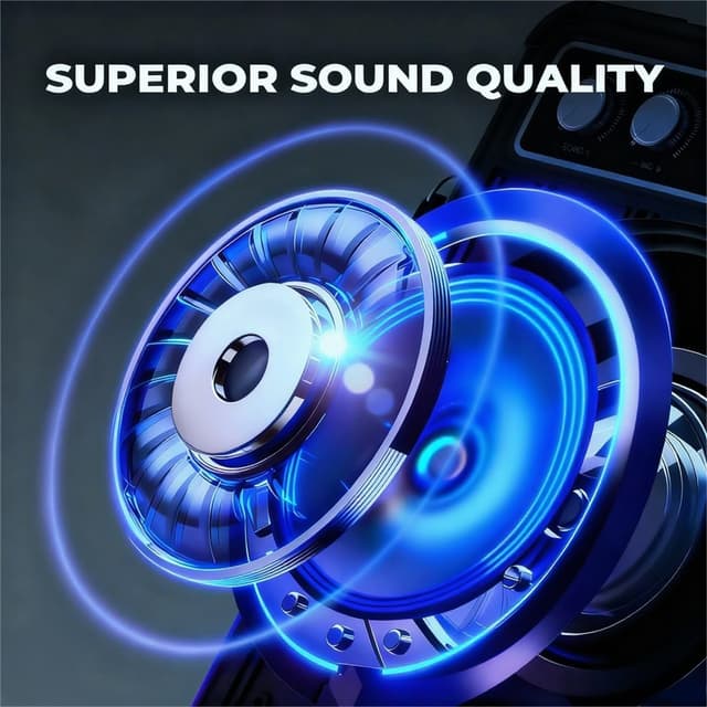 Detalle de VOSOCO Karaoke Machine with 2 Wireless Microphones and Bluetooth 5.2