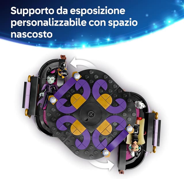 Detalle 2 de LEGO Disney 43262 Abiti di Malefica e Crudelia De Vil con espositori personalizzabili
