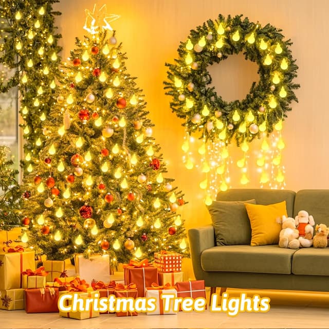 Detalle de FFZZKJ Kugel-Lichterkette mit Batterie, Timer und IP65 (Außen/Innen), 3 m, 20 warmweiße LEDs