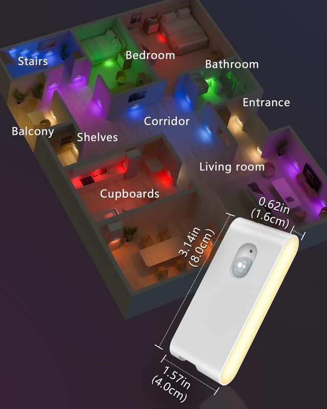 Thumbnail 6 de WILLED Nachtlicht Bewegungsmelder RGB & Warmweiß