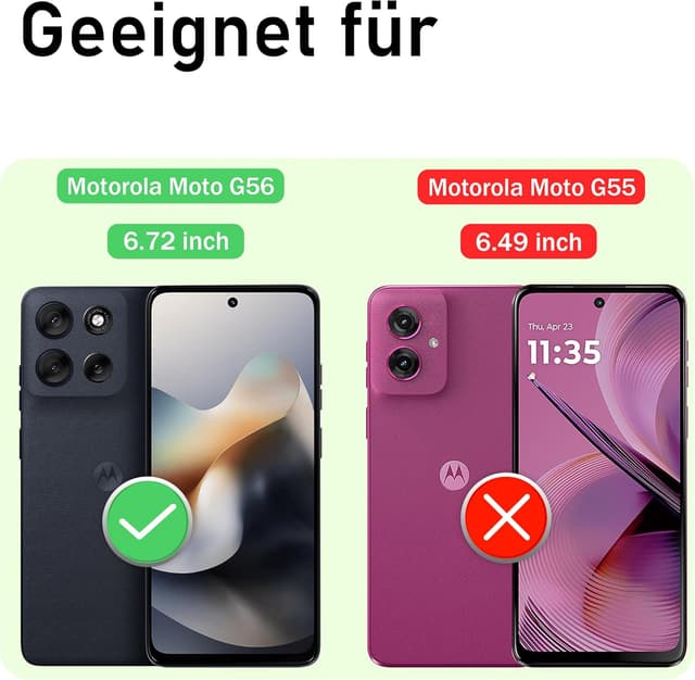 Detalle de Jshru Hülle für Motorola Moto G56 5G – Schiebedeckel Kameraschutz, 360° Ringständer & Stoßschutz