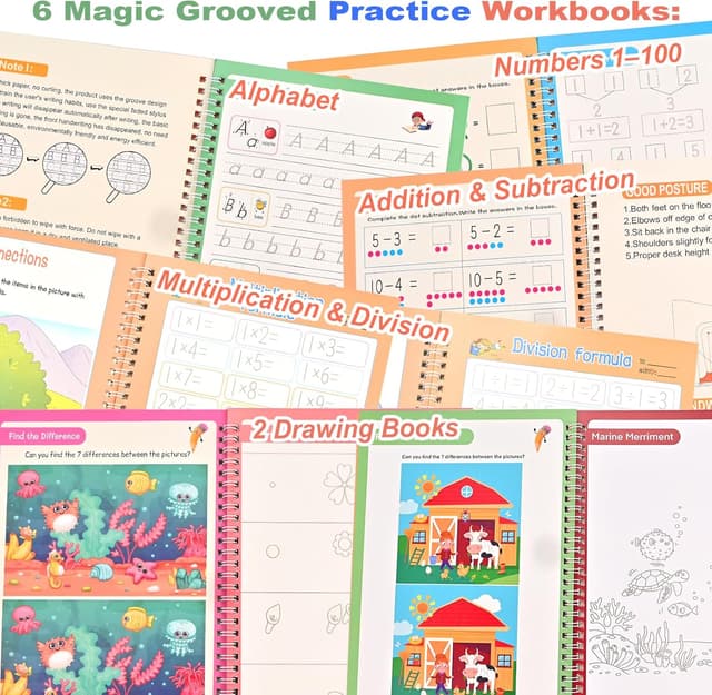 Thumbnail 4 de Magic Grooved Reusable Handwriting Books 26 x 18.5cm