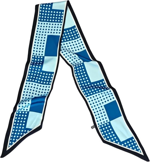 Detalle 2 de GIMIRO Satin Seidenschal (148 x 13,5 cm) – doppellagig als Krawatte, Schal oder Kopftuch