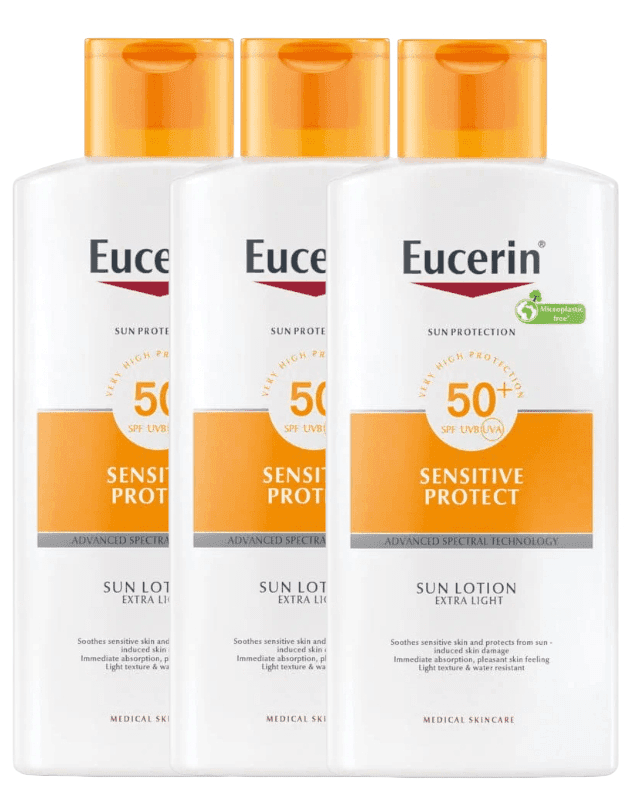 Imagen de Eucerin Loción Solar SPF50+ Extra Light 3x400 ml ☀ en OfertitasTOP