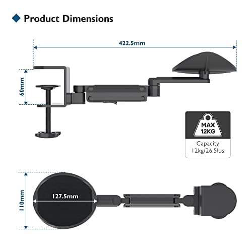Thumbnail 4 de BONTEC Soporte Ajustable para Reposabrazos de Escritorio 🖥