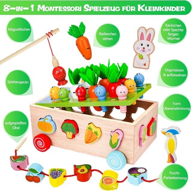 Detalle de Goffii Montessori Spielzeug 8-in-1 Holzset