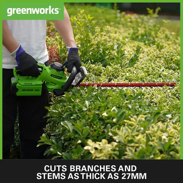 Detalle de Greenworks G40HT61 61cm hedge trimmer — 3000 spm