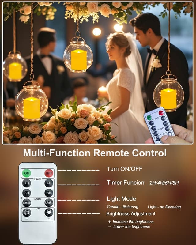 Detalle 2 de Jialine rechargeable LED tea lights 6 pack