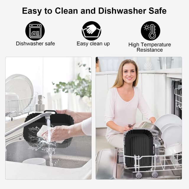 Thumbnail 5 de Masgarlan Silicone Air Fryer Liners 22×15×6.8cm