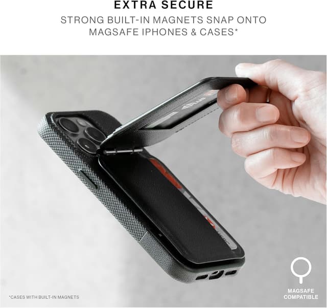 Detalle de Native Union Active Wallet Stand MagSafe card holder with 4-card storage and fold-out stand (Sandstone)