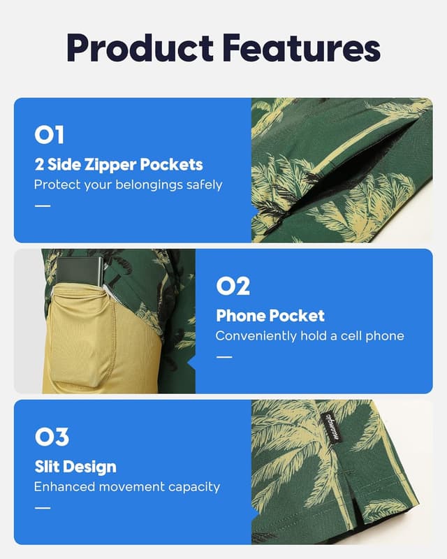 Detalle de MaaMgic 7" men’s swim shorts with compression liner, 4-way stretch and zip pockets