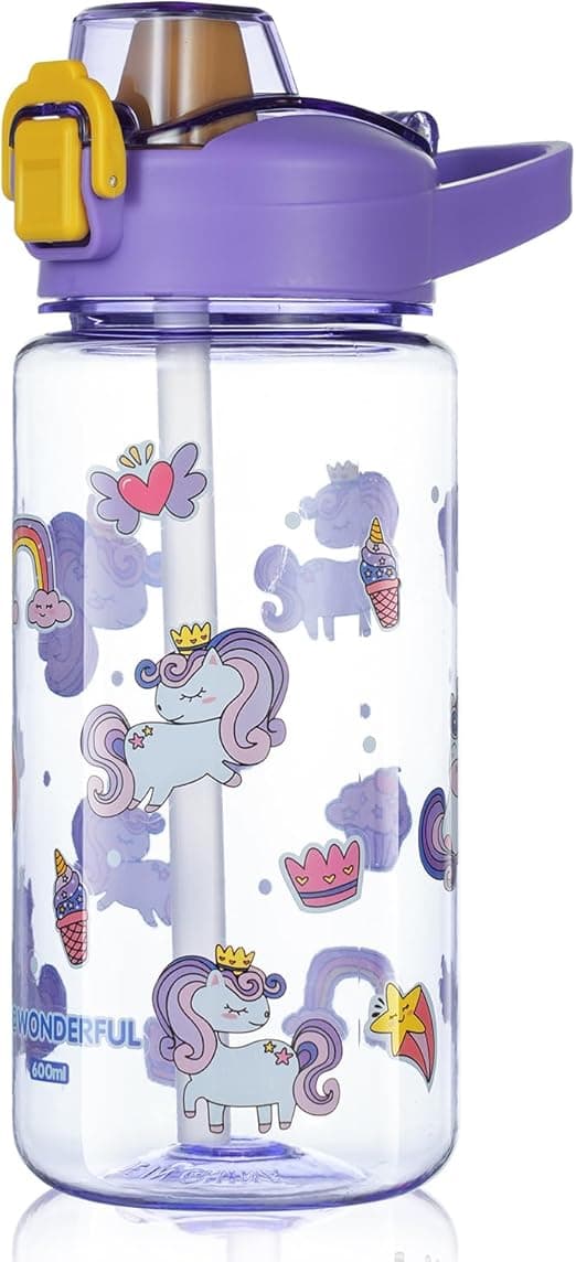 Detalle de flintronic Botella Agua Unicornio Morado 600ml 🌈