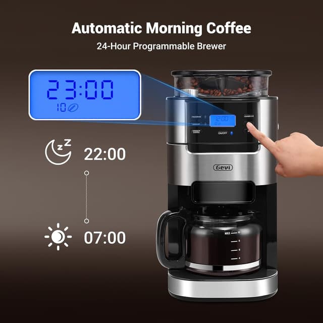 Thumbnail 3 de Gevi 10-Cup Drip Coffee Maker with Grinder