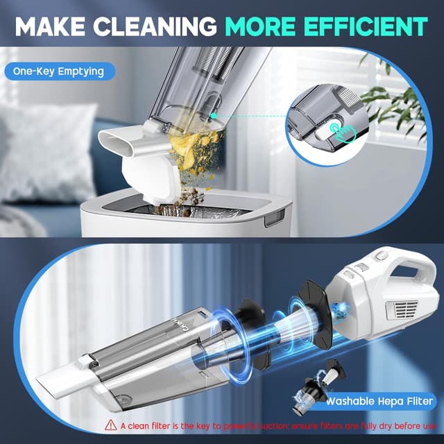 Thumbnail 5 de CKIKH Handheld Vacuum Cordless 15000PA