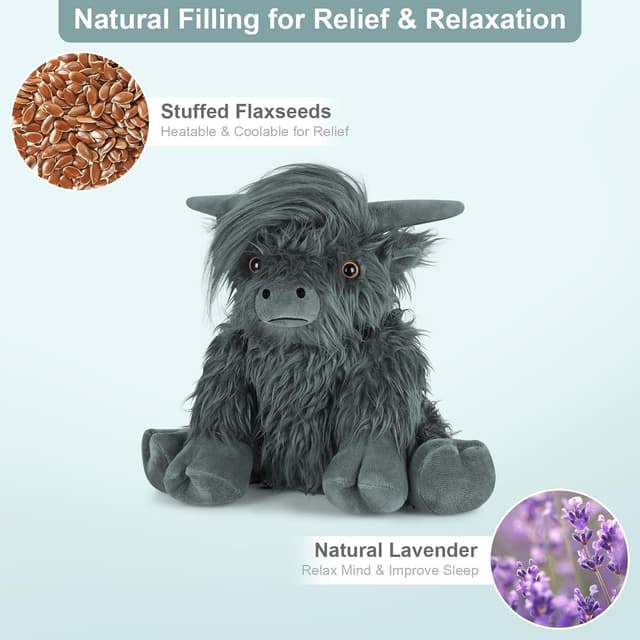 Detalle de SuzziPals Cow Plush Heat Pack for Stress Relief 🐄